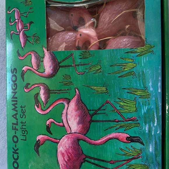 1991 Sue Scott Vintage Flock O Flamingos String Lights TWO SETS - Picture 7 of 9